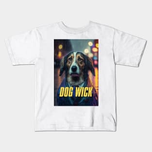 Dog Wick #5 with text Kids T-Shirt